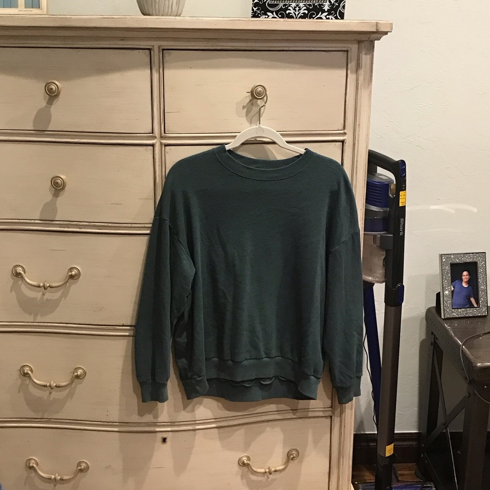 American Eagle Outfitters Teal Crewneck Sweater
